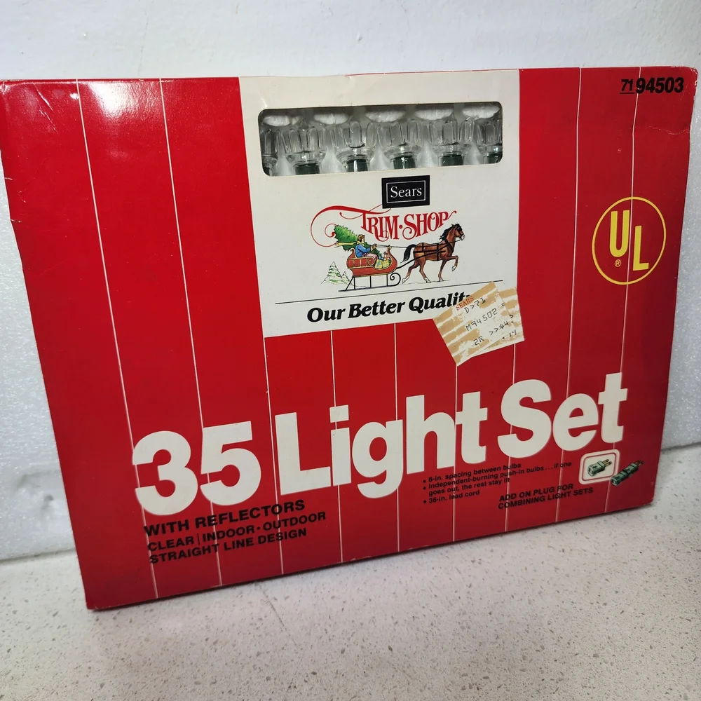 Vintage Sears Trim Shop 35 Light Set In Original Package